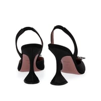 كعب أمينة معادي أسود بيغوم للنساء مزين كريستال