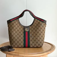 شنطة قوتشي جيلو نسائية صغيرة بنقشة GG باللون البني