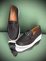 لوفرز ديور رجالي حذاء مسطح جلد بلون بني