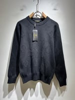 كنزة شتوية رجالية لويس فيتون مزينة بشعارات لون أسو...