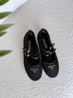 باليرينا حذاء باليه برادا فلات نسائي بأحزمة لون اس...