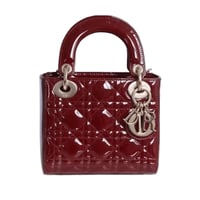 حقيبة يد بمقابض علوية ليدي ديور 17سم لون برغندي