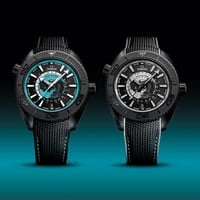 ساعة اوميجا سيماستر بلانت اوشن بلون أسود وأخضر