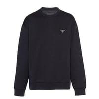 بلوزة برادا سويتشرت رجالي ياقة مستديرة لون اسود