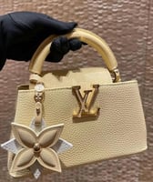 حقيبة ميني كابوسين لويس فيتون 21سم لون بيج ذهبي