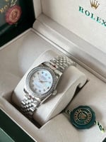 ساعة نسائي روليكس فاخرة ديت جست فضي