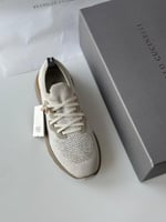 حذاء رجالي برونيللو كوتشينللي قماش منسوج بلون بيج