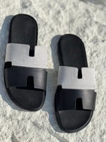 سليبر هيرميس رجالي بلون أسود مع أبيض