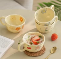 كوب سيراميك مع رسومات بنمط الورد - رسومات مختلفة |...