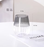 كوب قهوة زجاجي مزدوج الملمس - 435 مل | الوان متعدد...