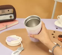 كوب ستيل مطلي بالسيراميك حافظ للحرارة - الوان مختل...