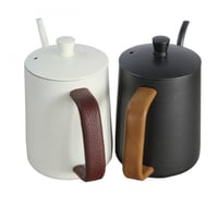 ابريق تقطير القهوة 600 مل ابيض | مقبض قماش