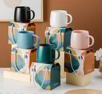 بوكس كوب سيراميك مع ملعقة ستيل - 480 مل | CERAMIC...