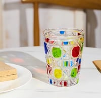 كوب زجاجي بطابع تراثي 240 مل - الوان متعددة | Glas...