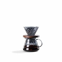 طقم قمع مع سيرفر زجاجي اسود مخطط V60 Dripper | V60