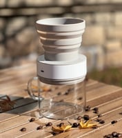 صانعة قهوة قابلة للطي و التنقل - مع كوب | Coffee M...