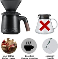 طقم V60 سيراميك مسكة خشبية - مقاس 400 | 01