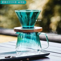 طقم الفخامة الحصري V60 زجاجي | سماوي شفاف