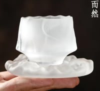 كوب زجاجي مع صحن 55 مل - الوان متعددة | Glass CUP