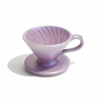 قمع تقطير سيراميك وردي مع مسكة - مقاس 01 | V60 DRI...