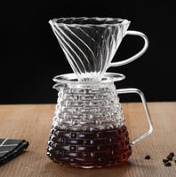 طقم تقطير شفاف V60 - زجاجي | V60 Dripper Set 02