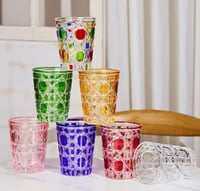 كوب زجاجي بطابع تراثي 240 مل - الوان متعددة | Glas...