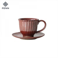 كوب سيراميك معتق مع صحن 180 مل | CERAMIC Ateeq