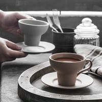 كوب سيراميك فخار مع صحن 150 مل | CERAMIC Pottery