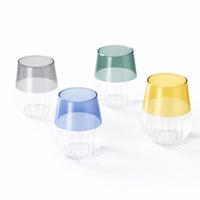 كوب قهوة زجاجي مزدوج الملمس - 435 مل | الوان متعدد...