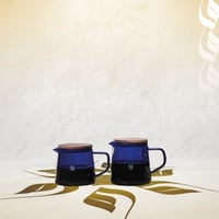 سيرفر زجاجي ازرق مع غطاء خشبي - SERVER BLUE