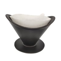 قمع سيراميك نصف القمر - اسود وابيض | V60 Dripper