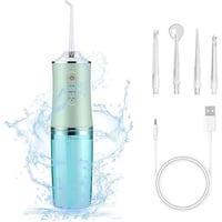 جهاز خيط تنظيف الاسنان بالماء اتش بي مع 4 رؤوس أخض...