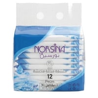 منشفة مبللة منعشة بالماء النقي من نورسينا - 12 منش...