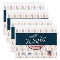 [شوال] مناديل كارين 600 منديل مفرد ثلاث طبقات - 10...