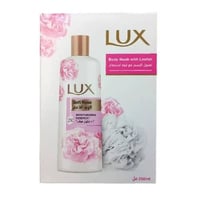 لوكس غسول الجسم بالورد الناعم مع ليفة - 250 مل