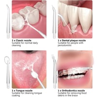 جهاز خيط تنظيف الاسنان بالماء اتش بي مع 4 رؤوس أبي...