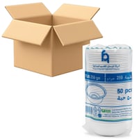 [كرتون] فورسان علب بلاستيكية دائرية بيضاء مع غطاء...