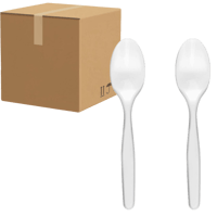 [كرتون] ملاعق بلاستيك عسق شفاف كبير خفيف 50 حبة