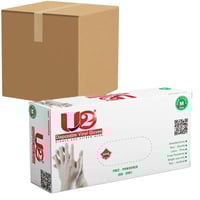 [كرتون] قفاز U2 فينيل شفاف وسط (M) 70 حبة