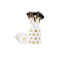 مجموعة فرش مكياج أبيض منقط من بي اتش 11 فرشاة