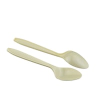 ملاعق بلاستيك عسق سميك بيج كبير - 50 حبة