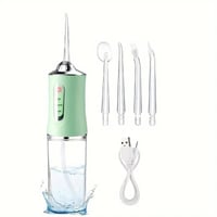 جهاز خيط تنظيف الاسنان بالماء اتش بي مع 4 رؤوس أخض...