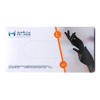 قفاز أسود فينيل كبير L من يشفين - 70 حبة