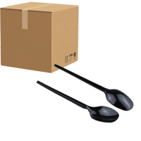 [كرتون] ملاعق بلاستيك عسق أسود كبير خفيف 50 حبة