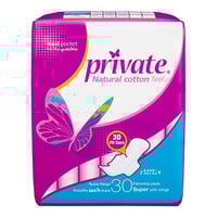 فوط صحية برايفت حجم كبير بالاجنحة - 30 حبة