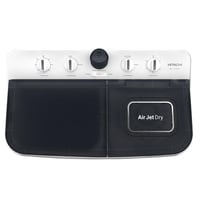 غسالة هيتاشي 9 كيلو حوضين تحميل علوي - أبيض ورمادي...