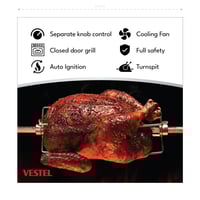 فيستل فرن غاز 5 عيون - 90×60 سم - أمان كامل + شواي...