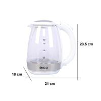 غلاية ماء تكنو بيست زجاج مع قاعدة استيل 1.7 لتر لو...