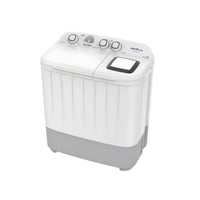 تكنو بيست غسالة ملابس حوضين 6 كيلو - أبيض - BWS-00...