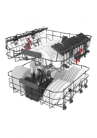ويربول غسالة صحون - 8 برامج - 60 سم - فضي - WFC3C2...